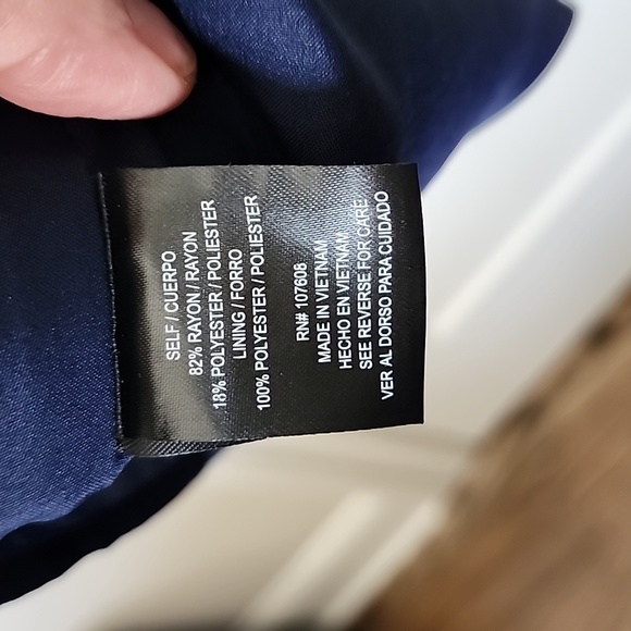 Chetta B Navy Knee Length Shirt Dress Size 4 - Picture 10 of 11